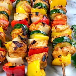 4 skewers Vegetable kabobs 3-4 person