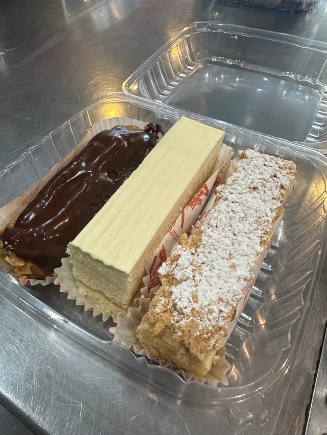 Dessert Trio ( Napolean Eclair Vanilla Cake ).